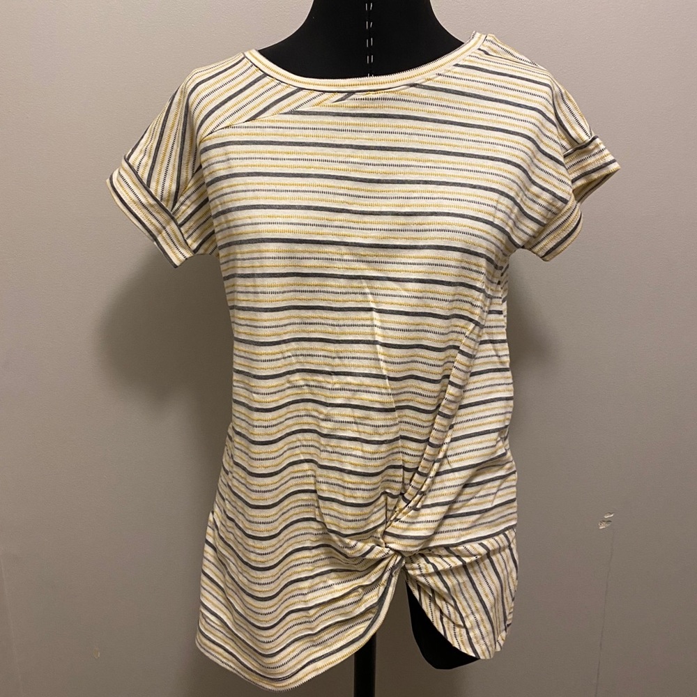 Grey and gold stripped shirt